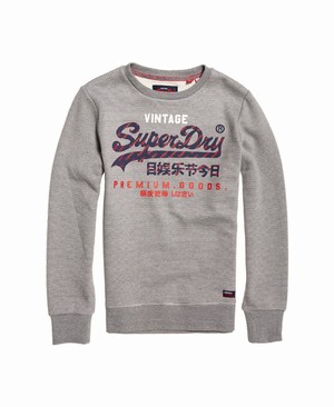 Superdry Premium Goods Racer Crew Férfi Pulóver Szürke | VROCG0348